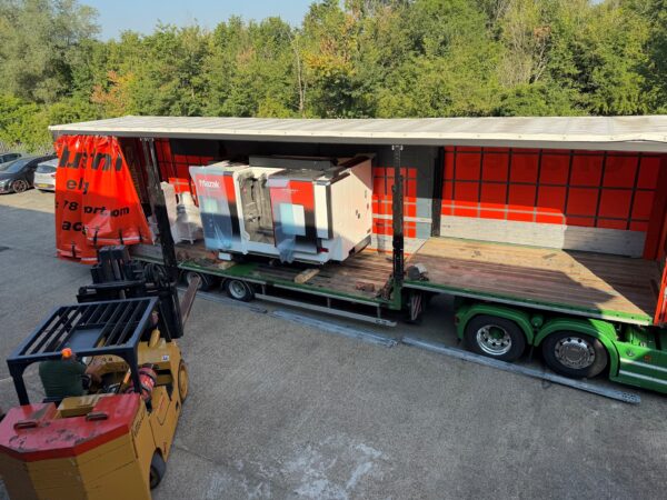 Mazak machine unloading